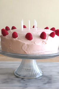White Layer Cake With Raspberry Filling