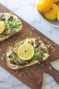 Recipe Swap: Dreams in HD Spring Vegetable Tartine with Grilled Meyer Lemon