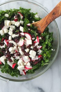 Kale Salad with Feta and Cranberries