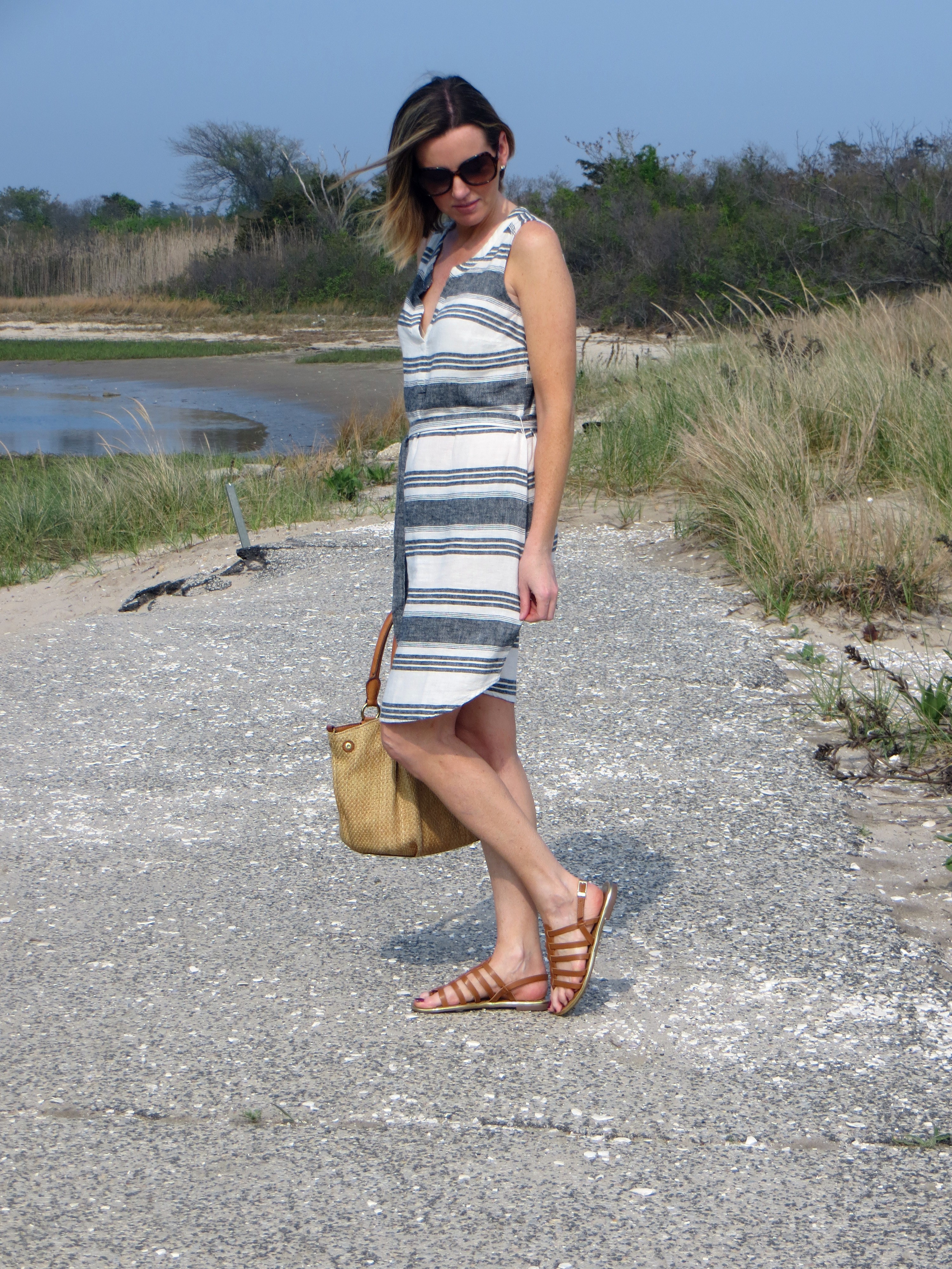 Striped Sundress - taffeta and tulips