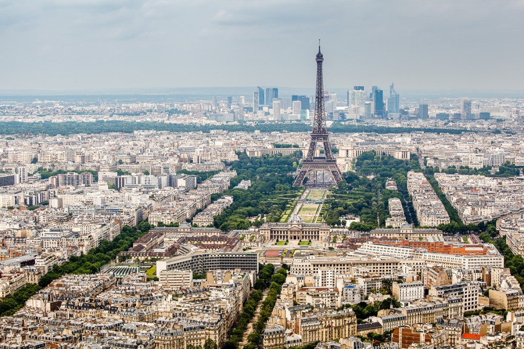 Aerial View On Champs De Mars And Eiffel Tower, Paris, France