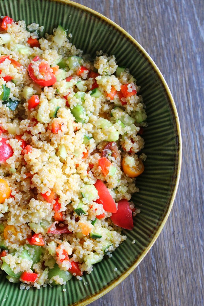 Easy Quinoa Salad With Fresh Vegetables - taffeta and tulips